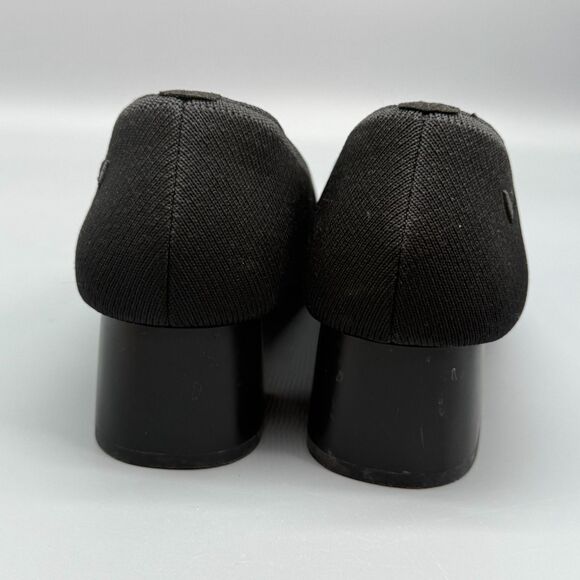 Vivaia Julie Arch Pro Women's 7 Black Knit Chunky Heels Slip On Almond-Toe - Picture 5 of 10